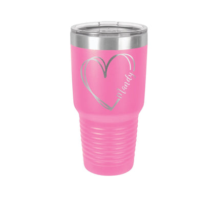 Personalized Tumbler With Heart Name Insulated Tumbler Personalized Gift Custom Tumbler Cup,  30oz, Christmas Gift, Birthday Gift