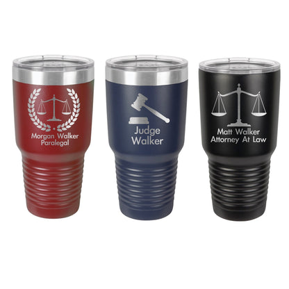 Lawyer Paralegal Judge Gift, Personalized Tumbler, Insulated Tumbler, Engraved Cup, Custom Tumbler Cup,  30oz, Christmas Gift