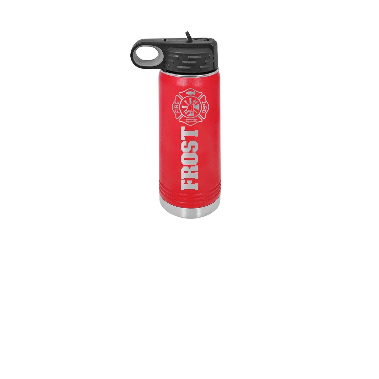 Personalized Gift Engraved Firefighter First Responder Water Bottle 32 oz. Custom Name 1096