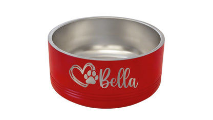 Paw Heart Custom Engraved Dog Bowl for Dog Personalized Dog Bowl with Name Custom Insulated Pet Food Bowl for Cat Stainless Pet Bowls