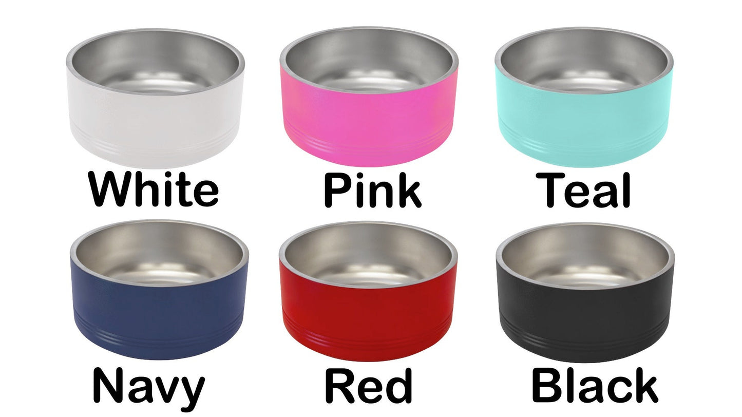 Engraved Dog Bowl Set for Dinner Drinks Insulated Pet Food Bowl for Cat Stainless Pet Bowls for Pet 3 Sizes