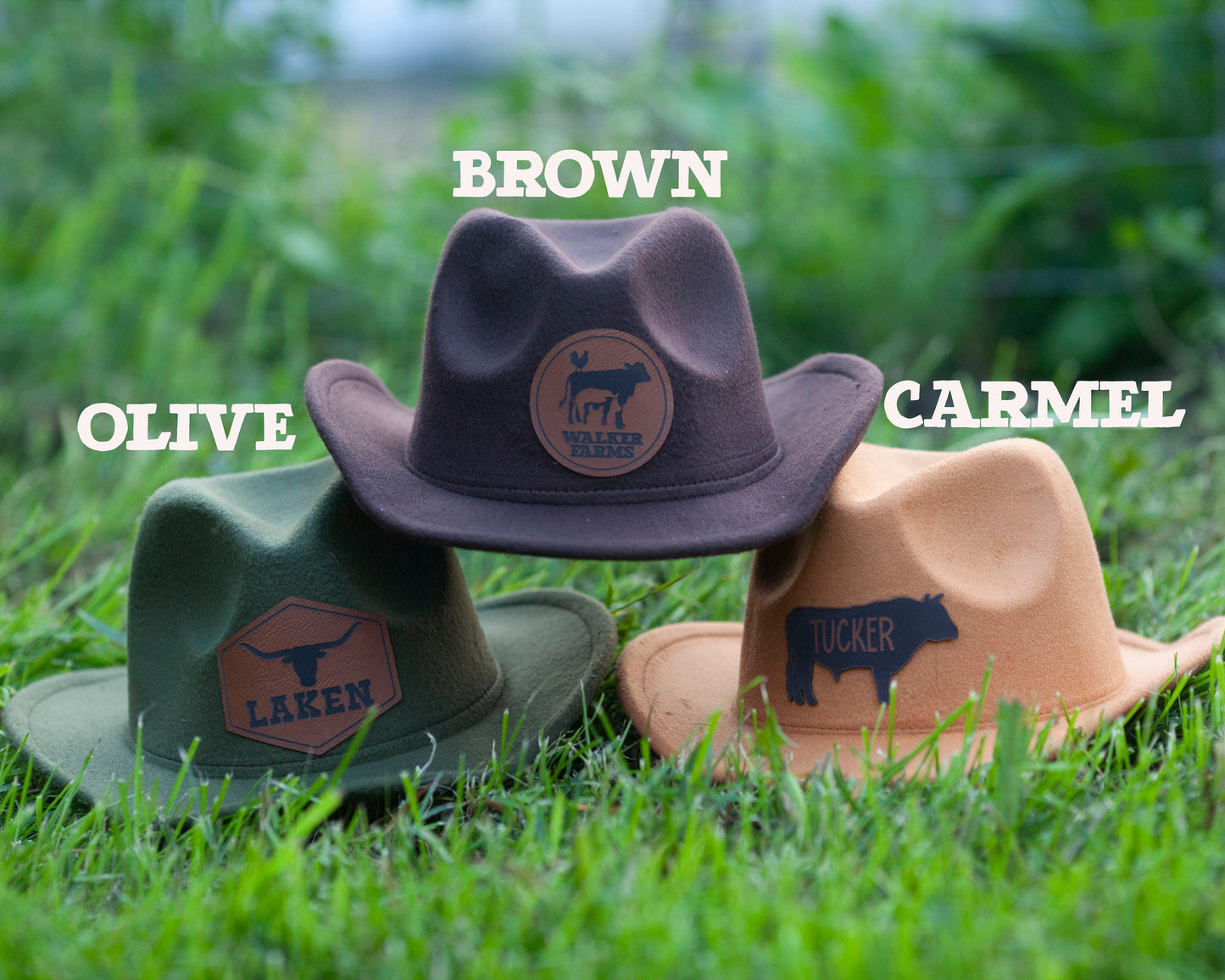 Cowboy Hat Farm With Name for kids, Kids cowboy hat, kids cowboy costume, leather patch hat, custom name design, western kids
