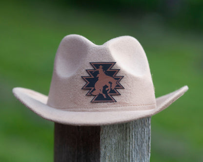 Cowboy Hat Rodeo for kids, Kids cowboy hat, kids cowboy costume, leather patch hat, custom name design, western kids