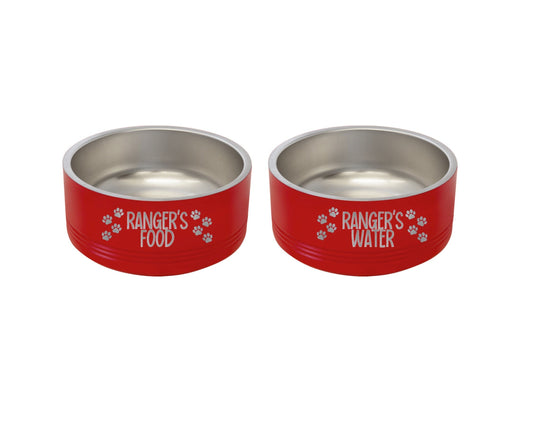 Custom Engraved Dog Bowl Set for Dog Personalized with Name Custom Insulated Pet Food Bowl for Cat Stainless Pet Bowls for Pet 3 Sizes